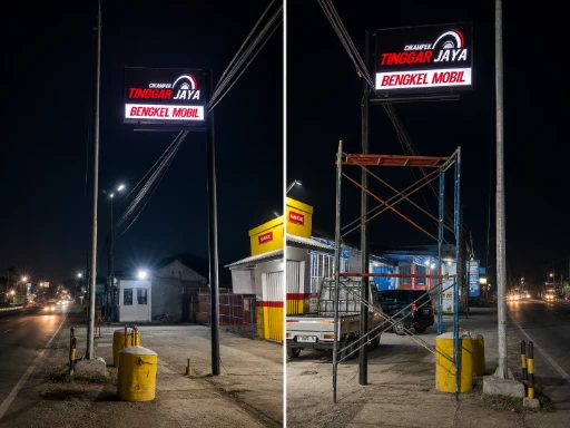 Reklame, neon box & huruf timbul — proyek Dexsign di Karawang 2